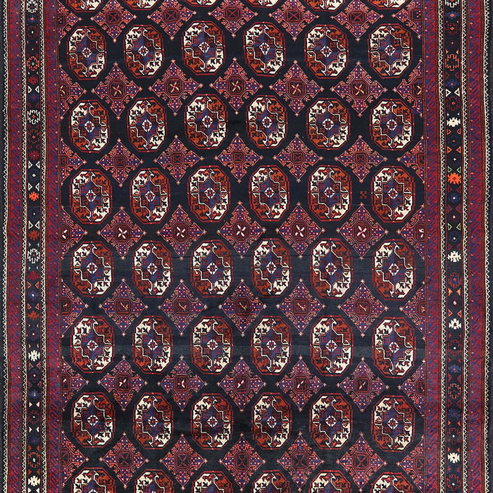 Mid-Century Modern Deep Red Oriental Rug, urb808