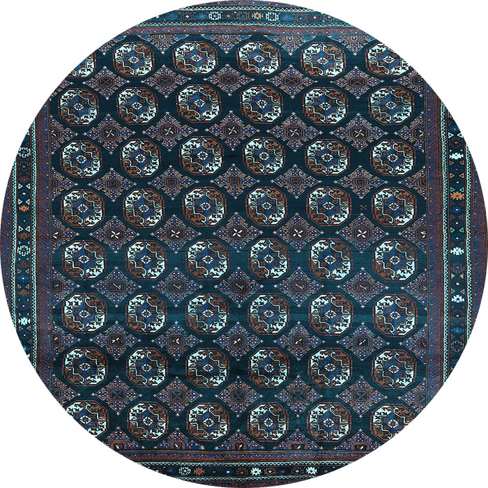 Round Oriental Light Blue Industrial Rug, urb808lblu