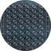 Round Oriental Light Blue Industrial Rug, urb808lblu