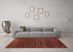 Machine Washable Oriental Orange Industrial Area Rugs in a Living Room, wshurb808org