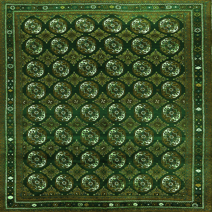 Square Oriental Green Industrial Rug, urb808grn