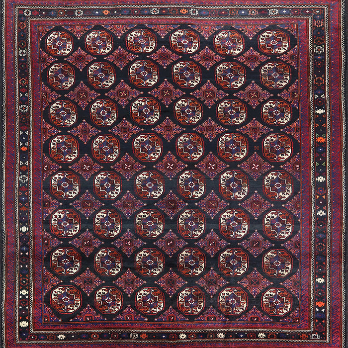 Square Machine Washable Industrial Modern Deep Red Rug, wshurb808