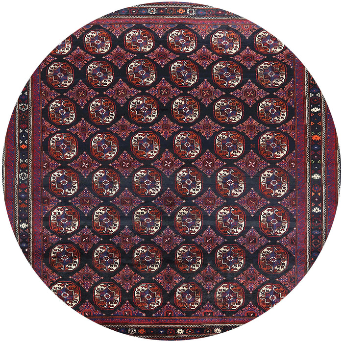 Round Machine Washable Industrial Modern Deep Red Rug, wshurb808