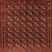 Square Oriental Orange Industrial Rug, urb808org