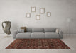 Machine Washable Oriental Brown Industrial Rug in a Living Room,, wshurb808brn