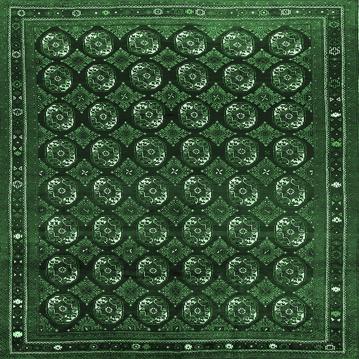 Square Oriental Emerald Green Industrial Rug, urb808emgrn