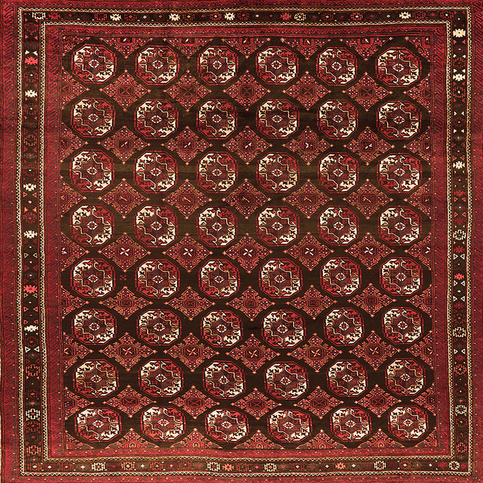 Square Machine Washable Oriental Orange Industrial Area Rugs, wshurb808org