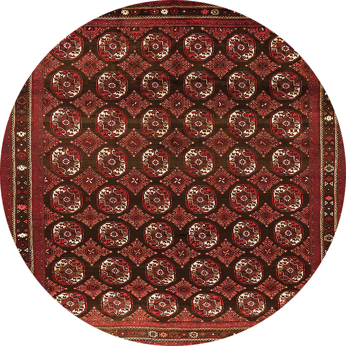 Round Oriental Orange Industrial Rug, urb808org