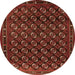 Round Oriental Orange Industrial Rug, urb808org