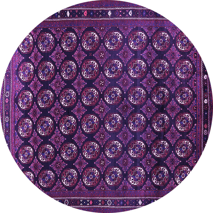 Round Machine Washable Oriental Purple Industrial Area Rugs, wshurb808pur