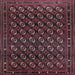 Square Mid-Century Modern Deep Red Oriental Rug, urb808