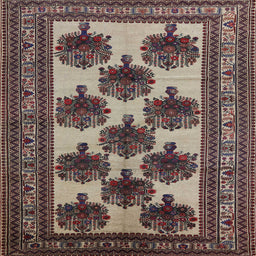 Square Mid-Century Modern Purple Lily Purple Oriental Rug, urb809