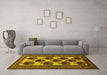 Machine Washable Oriental Yellow Industrial Rug in a Living Room, wshurb809yw