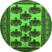 Round Oriental Green Industrial Rug, urb809grn