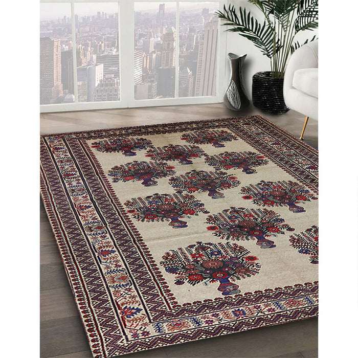 Machine Washable Industrial Modern Purple Lily Purple Rug in a Family Room, wshurb809
