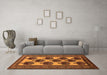 Machine Washable Oriental Orange Industrial Area Rugs in a Living Room, wshurb809org