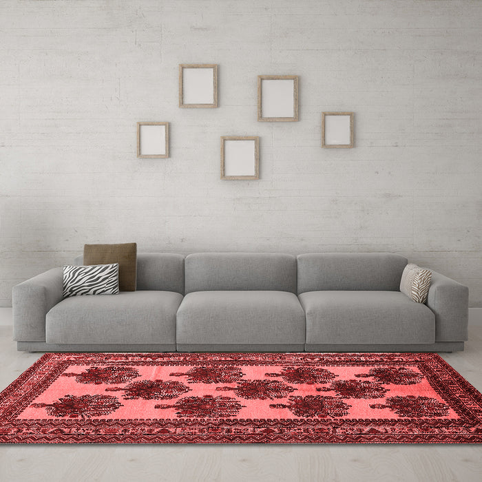 Industrial Red Washable Rugs