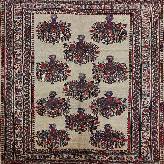 Square Machine Washable Industrial Modern Purple Lily Purple Rug, wshurb809