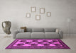 Machine Washable Oriental Pink Industrial Rug in a Living Room, wshurb809pnk