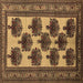 Square Machine Washable Oriental Brown Industrial Rug, wshurb809brn