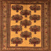 Square Machine Washable Oriental Orange Industrial Area Rugs, wshurb809org