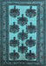 Machine Washable Oriental Light Blue Industrial Rug, wshurb809lblu