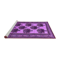 Sideview of Machine Washable Oriental Purple Industrial Area Rugs, wshurb809pur