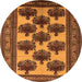 Round Oriental Orange Industrial Rug, urb809org