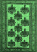 Machine Washable Oriental Emerald Green Industrial Area Rugs, wshurb809emgrn
