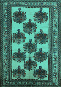 Oriental Turquoise Industrial Rug, urb809turq