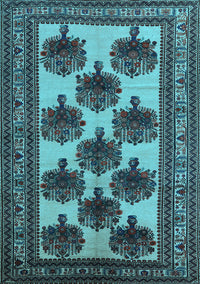 Oriental Light Blue Industrial Rug, urb809lblu