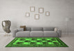 Machine Washable Oriental Green Industrial Area Rugs in a Living Room,, wshurb809grn