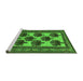 Sideview of Machine Washable Oriental Green Industrial Area Rugs, wshurb809grn