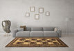 Machine Washable Oriental Brown Industrial Rug in a Living Room,, wshurb809brn