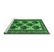 Sideview of Machine Washable Oriental Emerald Green Industrial Area Rugs, wshurb809emgrn