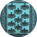 Round Oriental Light Blue Industrial Rug, urb809lblu