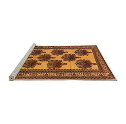Sideview of Machine Washable Oriental Orange Industrial Area Rugs, wshurb809org