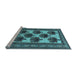 Sideview of Machine Washable Oriental Light Blue Industrial Rug, wshurb809lblu