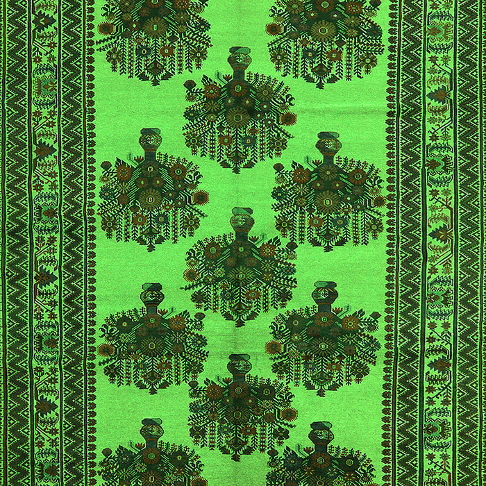 Machine Washable Oriental Green Industrial Area Rugs, wshurb809grn