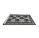 Sideview of Machine Washable Oriental Gray Industrial Rug, wshurb809gry