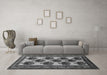 Machine Washable Oriental Gray Industrial Rug in a Living Room,, wshurb809gry