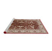 Sideview of Machine Washable Industrial Modern Fire Brick Red Rug, wshurb810