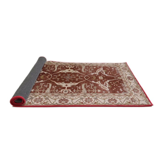 Sideview of Mid-Century Modern Fire Brick Red Oriental Rug, urb810