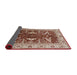 Sideview of Mid-Century Modern Fire Brick Red Oriental Rug, urb810