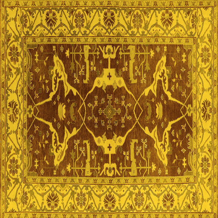 Square Oriental Yellow Traditional Rug, urb810yw