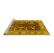 Sideview of Machine Washable Oriental Yellow Traditional Rug, wshurb810yw