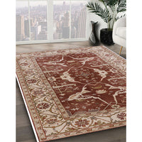 Mid-Century Modern Fire Brick Red Oriental Rug, urb810