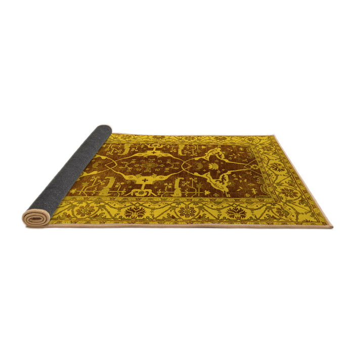 Sideview of Oriental Yellow Traditional Rug, urb810yw
