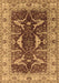 Machine Washable Oriental Brown Traditional Rug, wshurb810brn