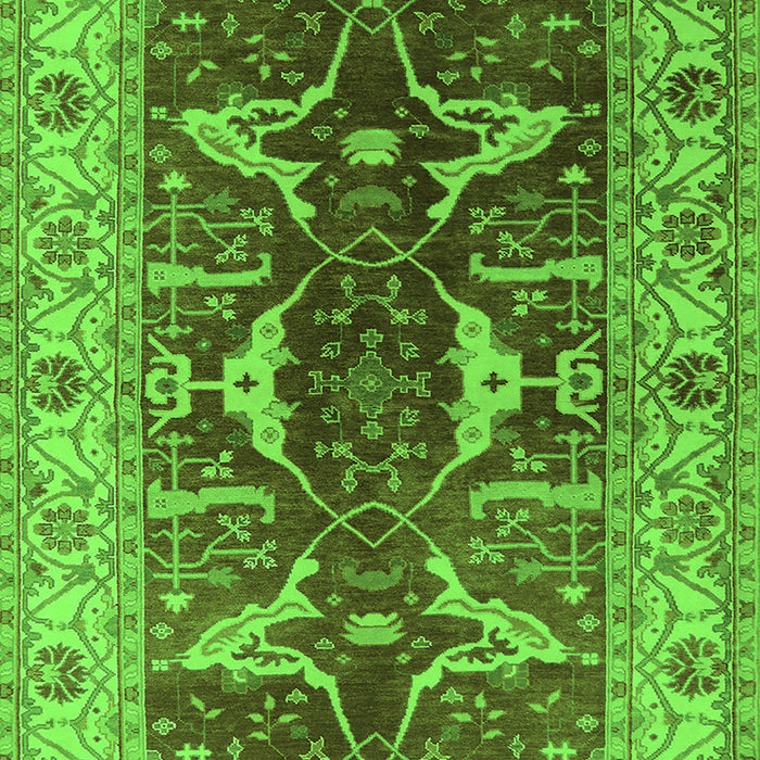 Machine Washable Oriental Green Traditional Area Rugs, wshurb810grn